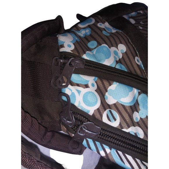 Adidas Load Spring Backpack Brown Blue Bubbles Zip Pocket Sling Backpack - Picture 6 of 11